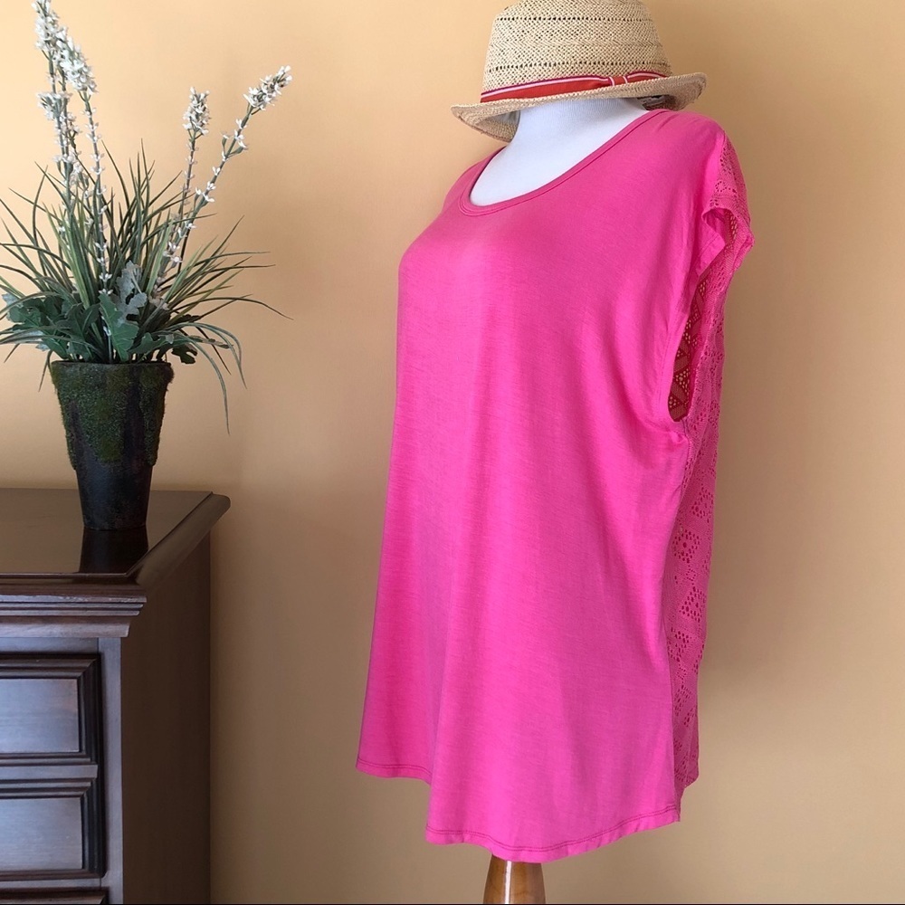 EXTRA TOUCH Sleeveless Top Crochet Lace Back 2X - Picture 7 of 7